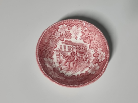 Engels rood Coaching Taverns Royal Tudor Ware Staffordshire rond schaaltje 13 cm