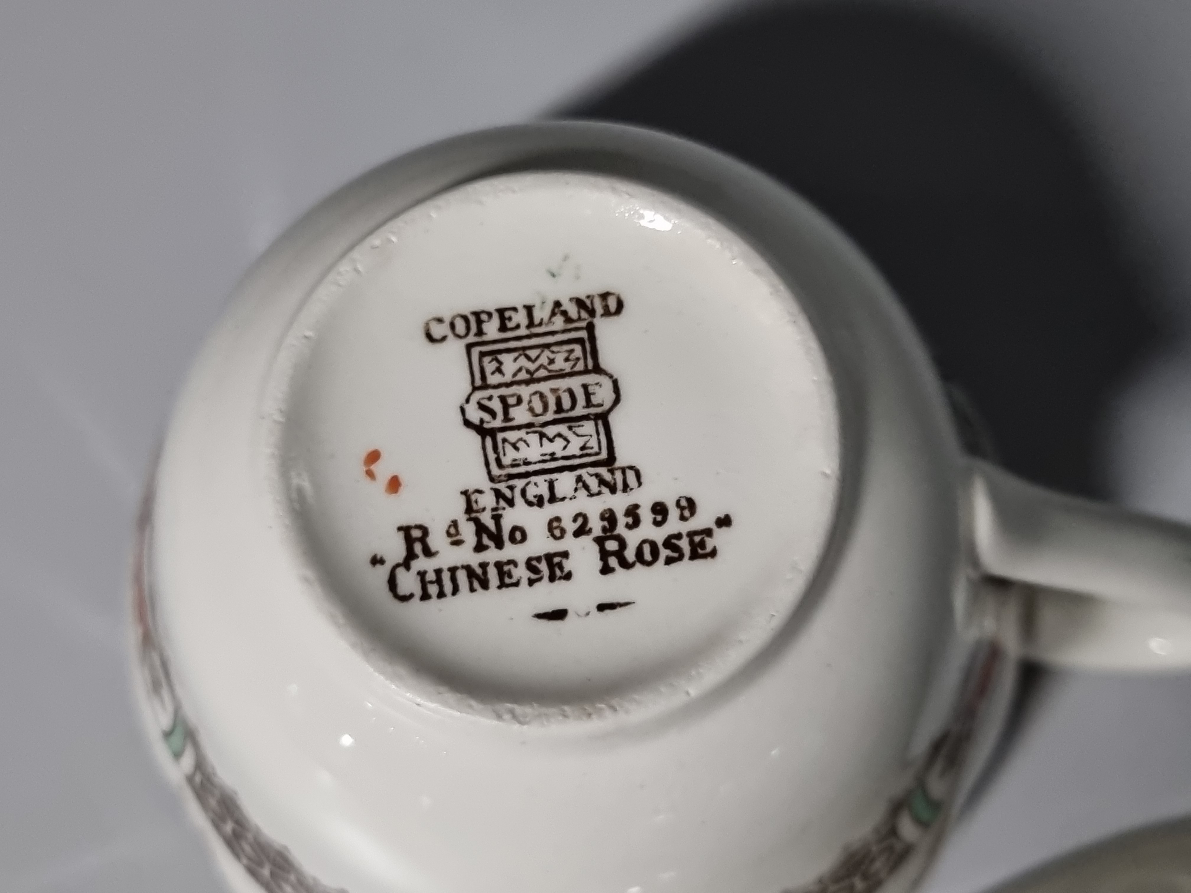 Engels Spode Copeland Chinese Rose koffie kop en schotel