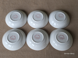 Engels rood Grindley Country Style set 6x rond schaaltje 10 cm