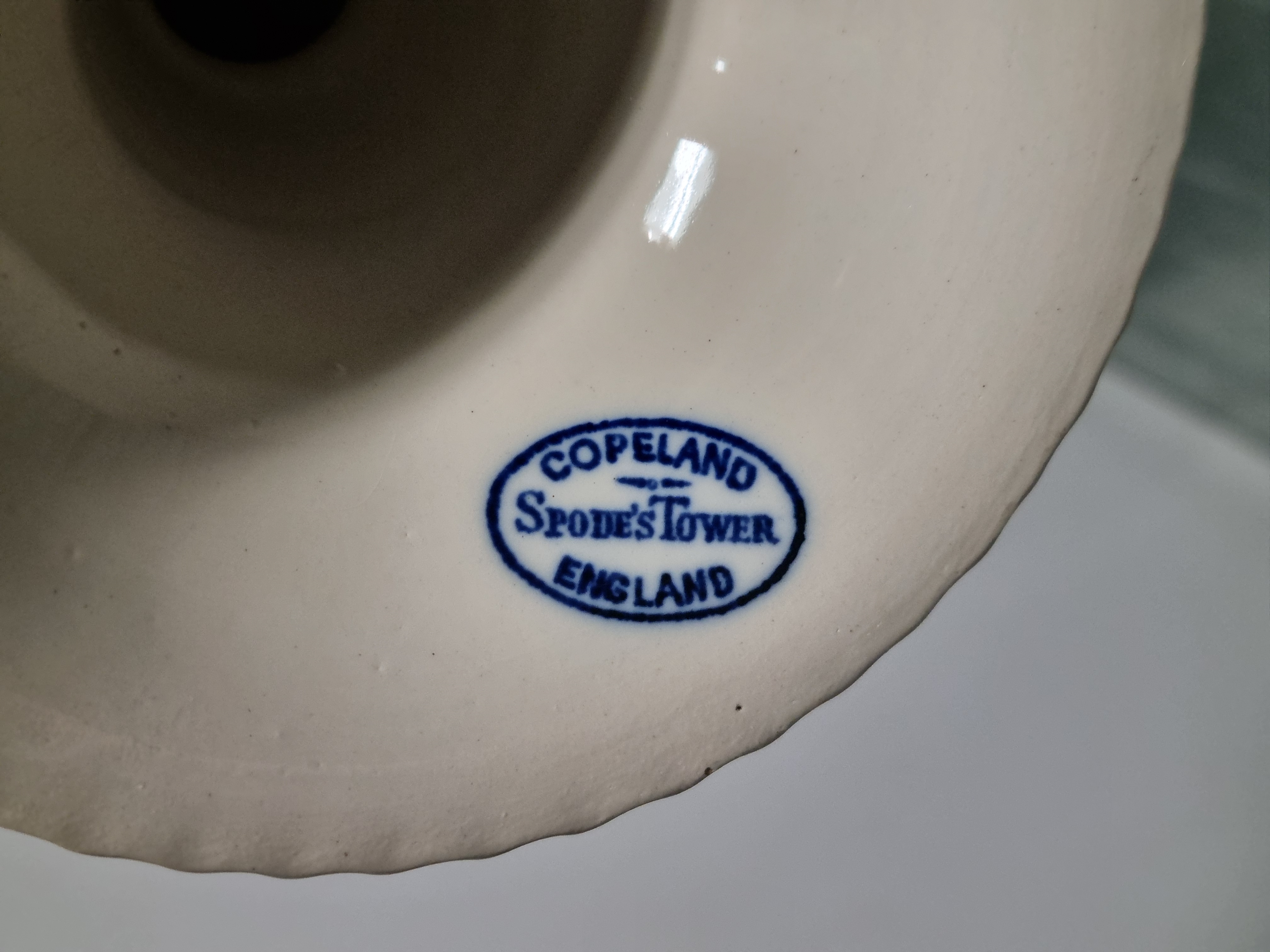 Engels Copeland Spode's Tower blauw Tazza op hoge voet