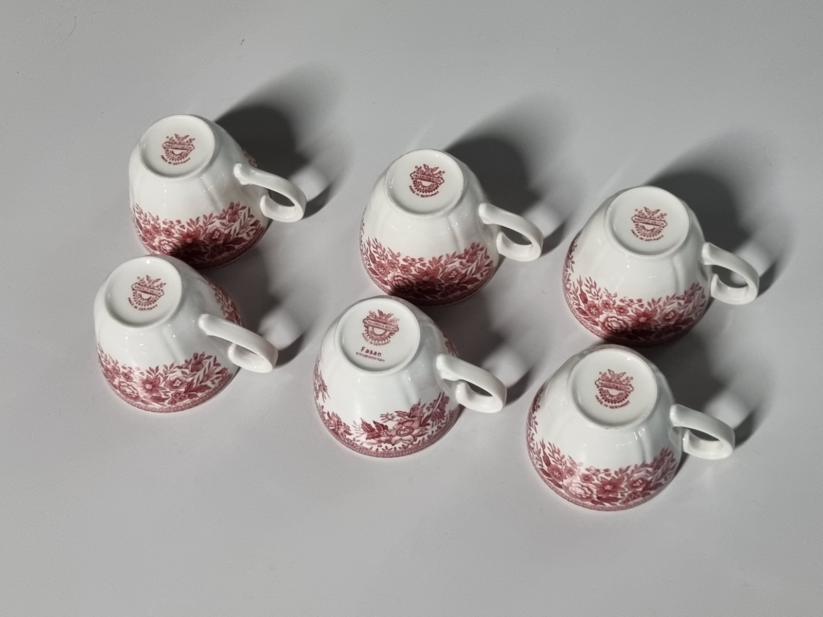 Villeroy en Boch Fasan rood set 6x Koffiekop met schotel