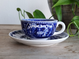 Tea Drinker blauw Societe Ceramique Thee Kop en schotel 9 cm