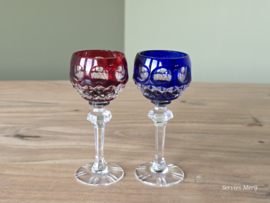 Boheems Kristal Glas set van 2x op voet 12,5 cm