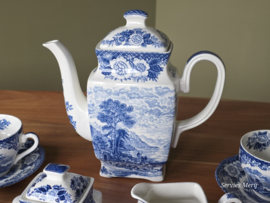 Engels blauw Royal Warwick Lochs of Schotland koffieservies theeservies 6 personen