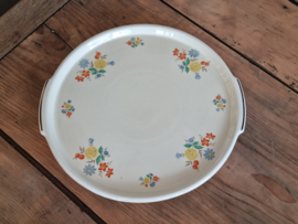 Societe Ceramique rond Dienblaadje met een bloemetje 27,5 cm
