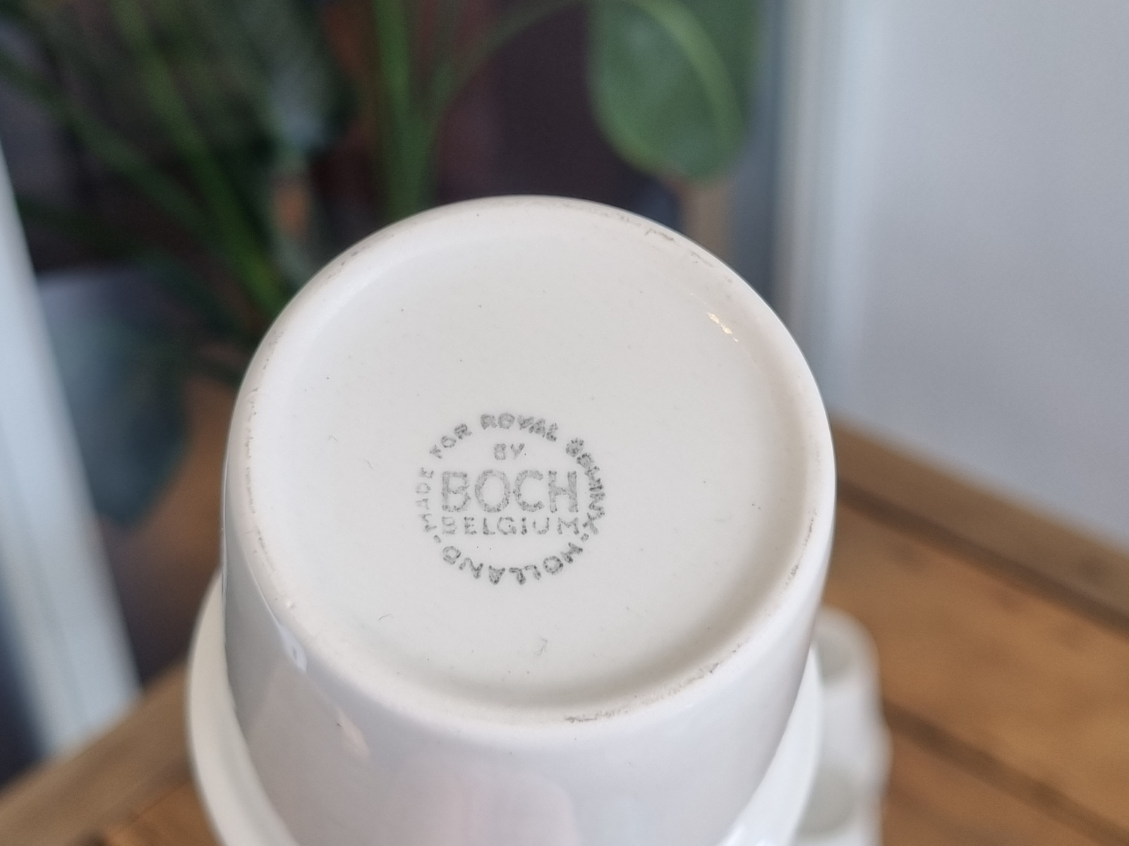 Boerenbont Boch set 6x Melkbeker rood randje binnenkant