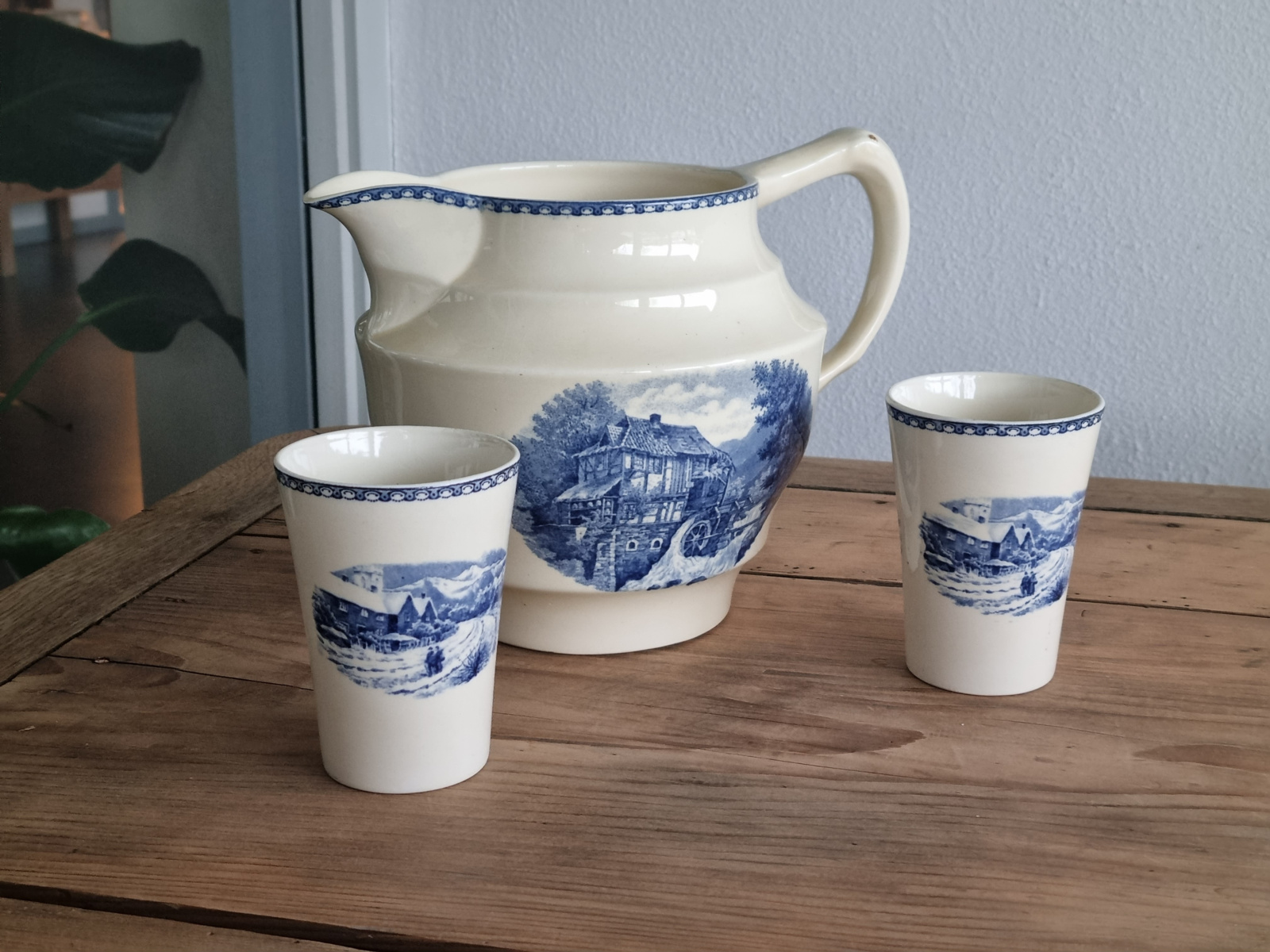 Landschap Blauw Societe Ceramique blauw Melkstel