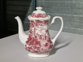 Engels rood Meakin Merrie England koffiepot theepot 18 cm