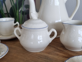 Boch Belgium MRL wit/blauw Espresso servies 6-pers.