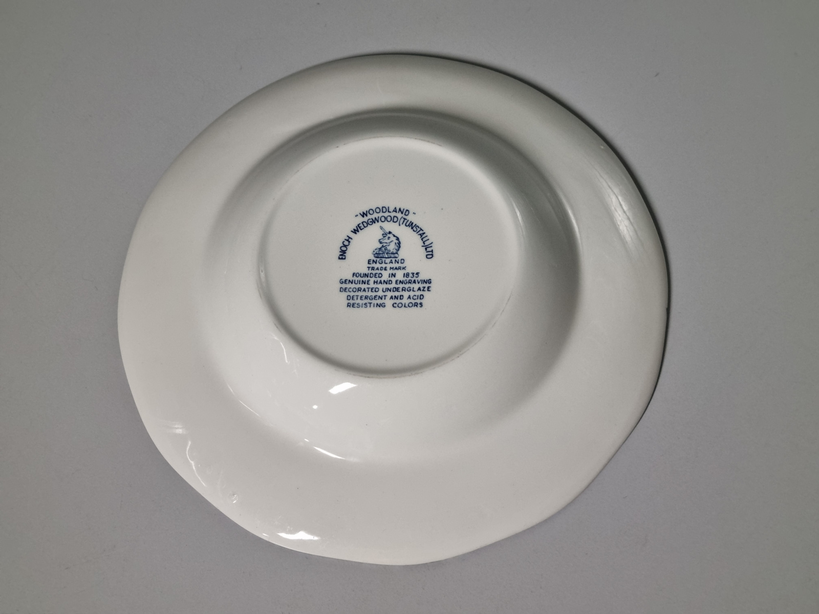 Engels blauw Enoch Wedgwood Woodland diep bord 22 cm