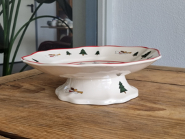 Engels Mason's Christmas Village 1983 Kerstservies Tazza op voet  23 cm