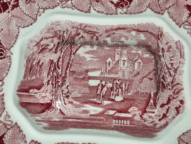 Engels Mason's Vista rood robuuste Soepterrine met onderschotel
