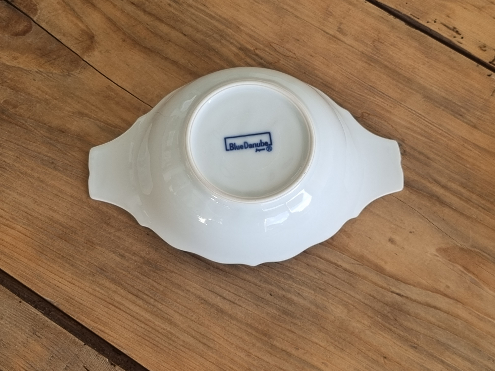 Blue Danube hoog ovaal schaaltje met greepjes 22 cm