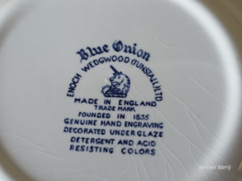 Engels blauw Enoch Wedgwood Blue Onion set 6x diep pasta curry bord 22,5 cm