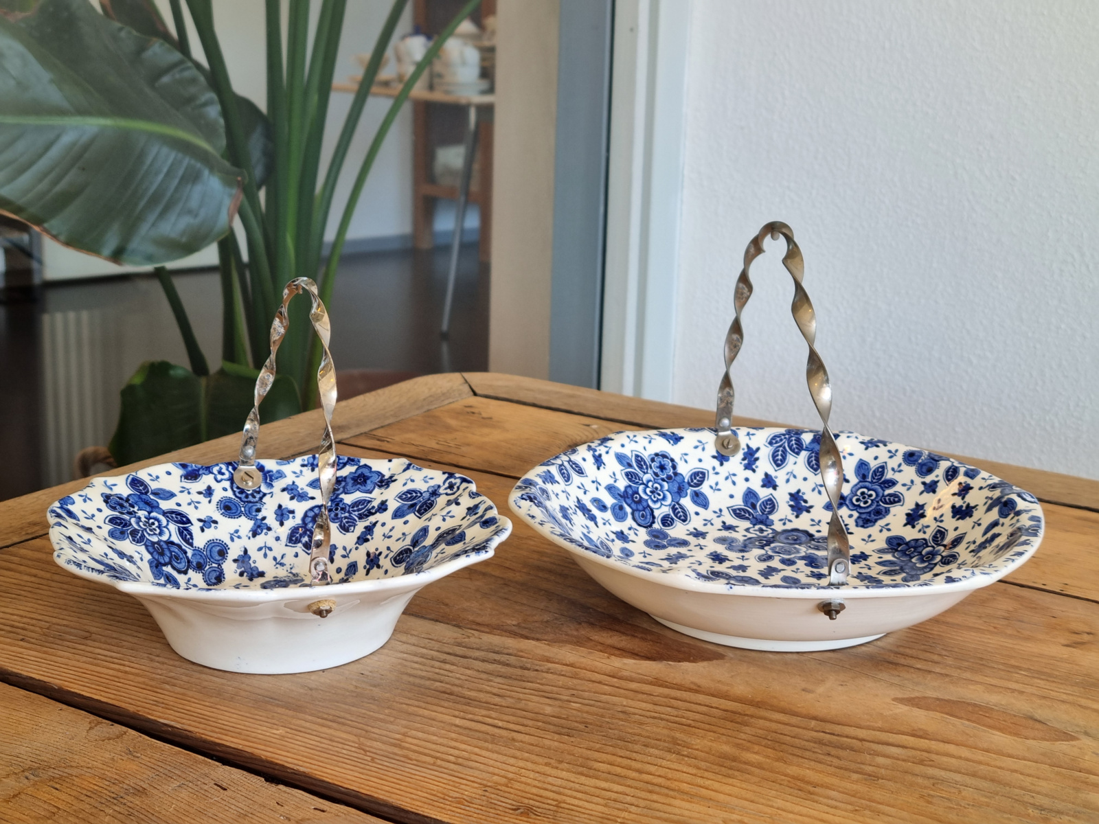Beatrix Societe Ceramique set 2x Serveerschaal met verzilverde greep
