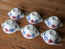 Oud Boerenbont Regout Royal Sphinx set 6x Pagi Kom met greepjes