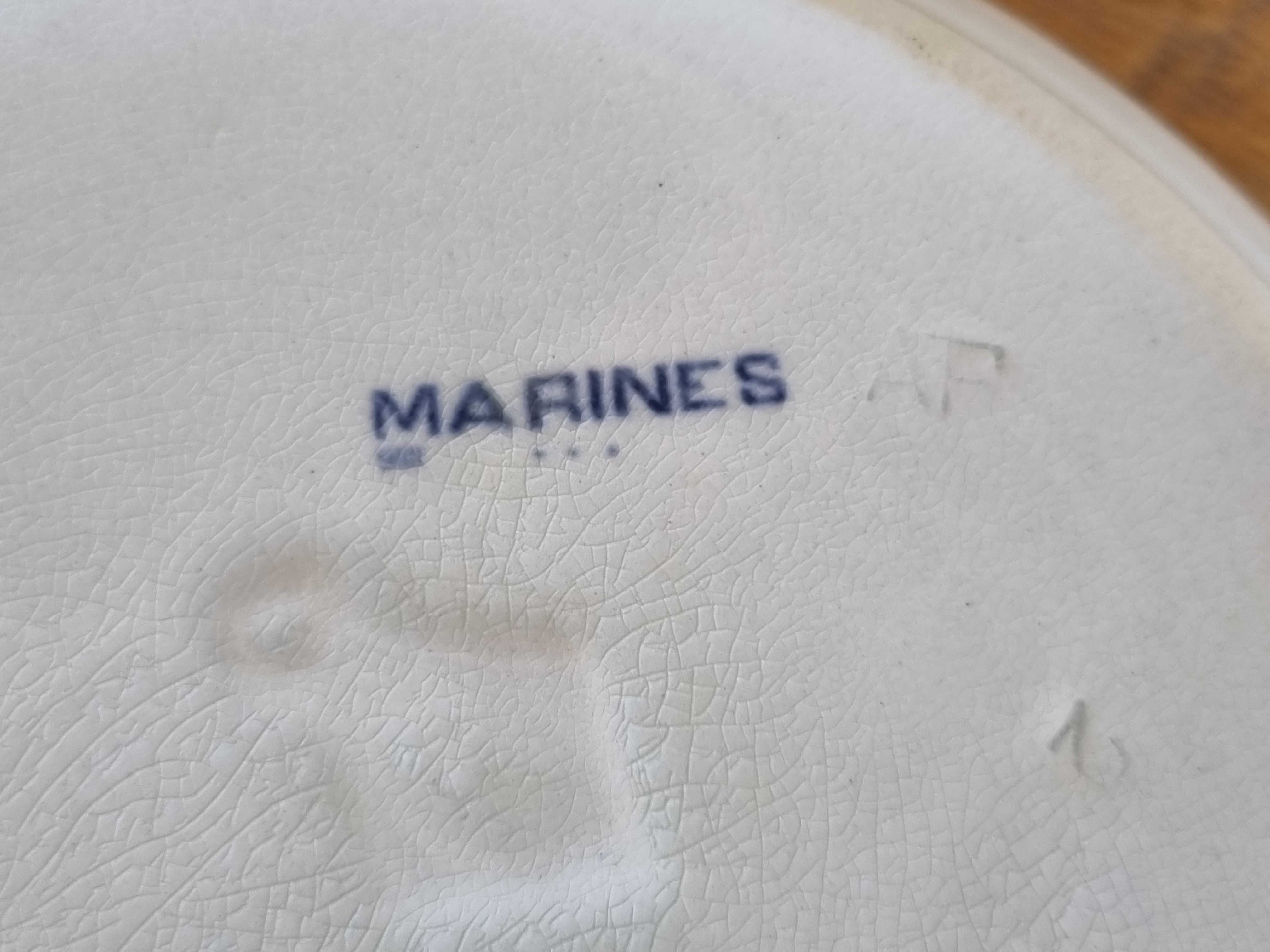 Petrus Regout Marines donkerblauwe dekschaal terrine