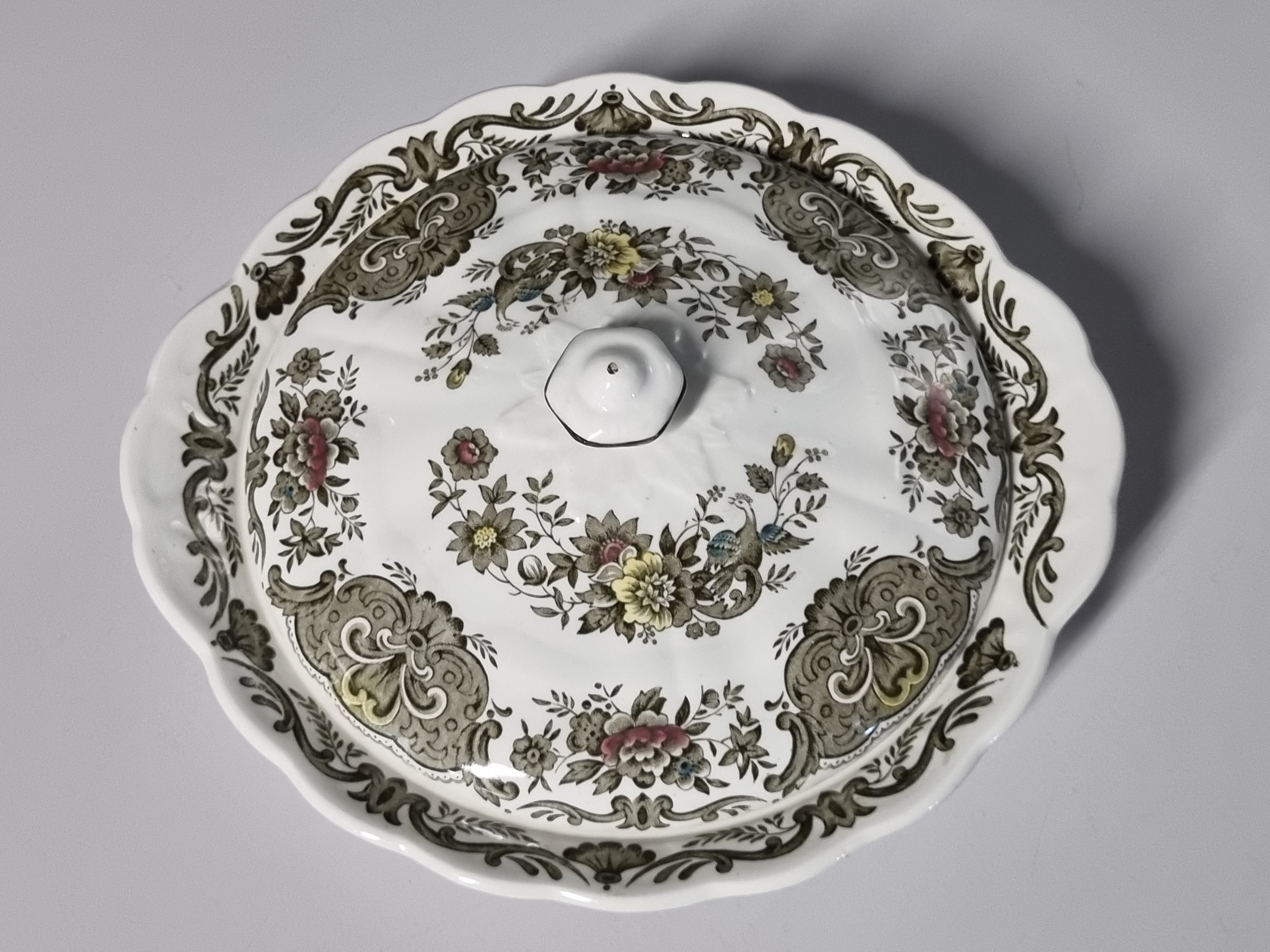 Engels Ridgway Windsor groen gekleurd dekschaal terrine