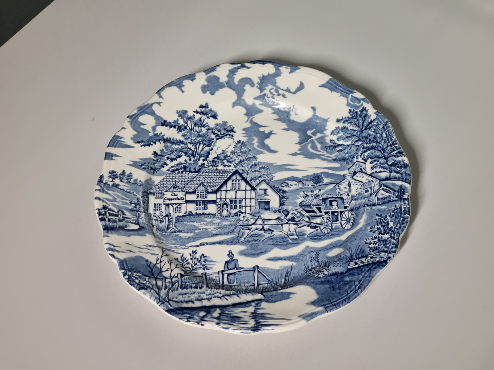 Engels blauw English Style serveerbord 28,5 cm