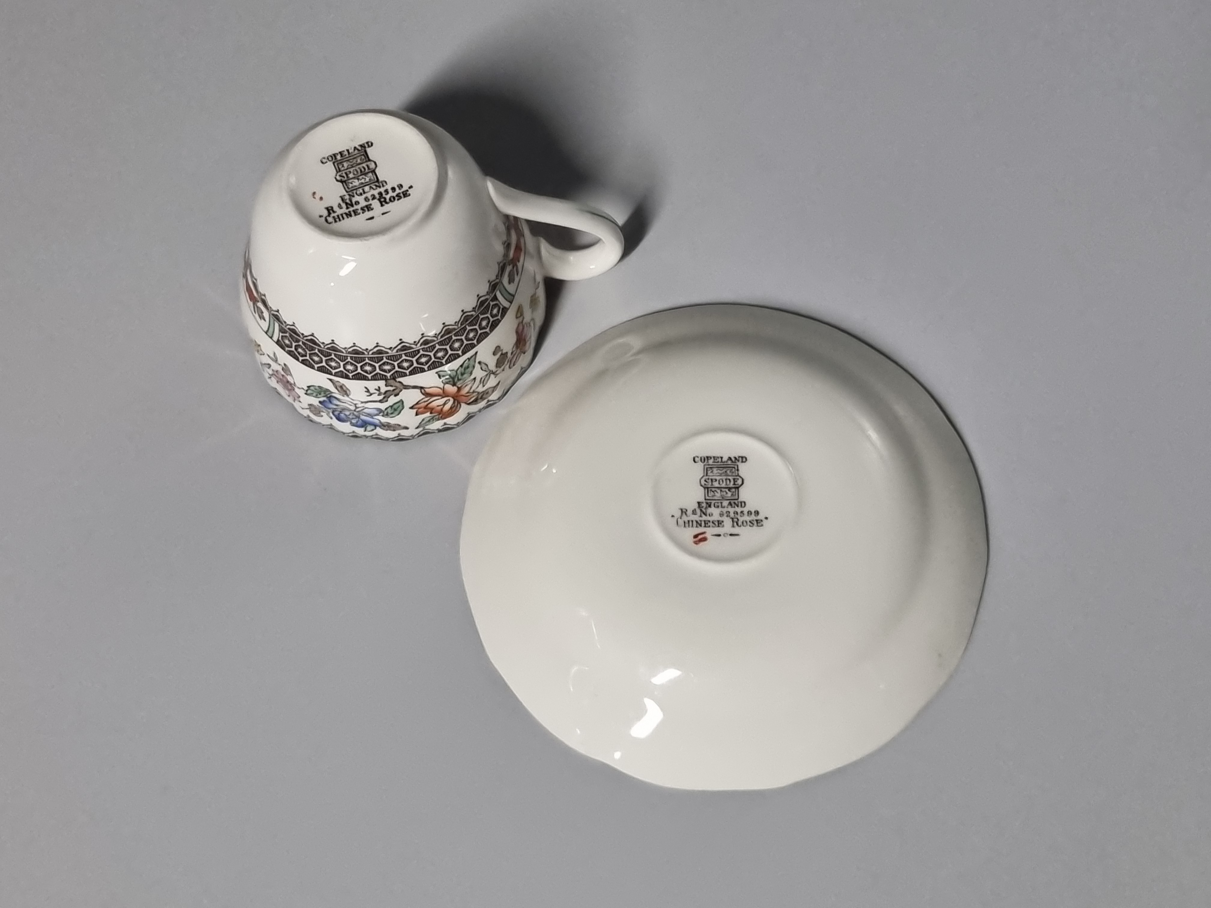 Engels Spode Copeland Chinese Rose koffie kop en schotel