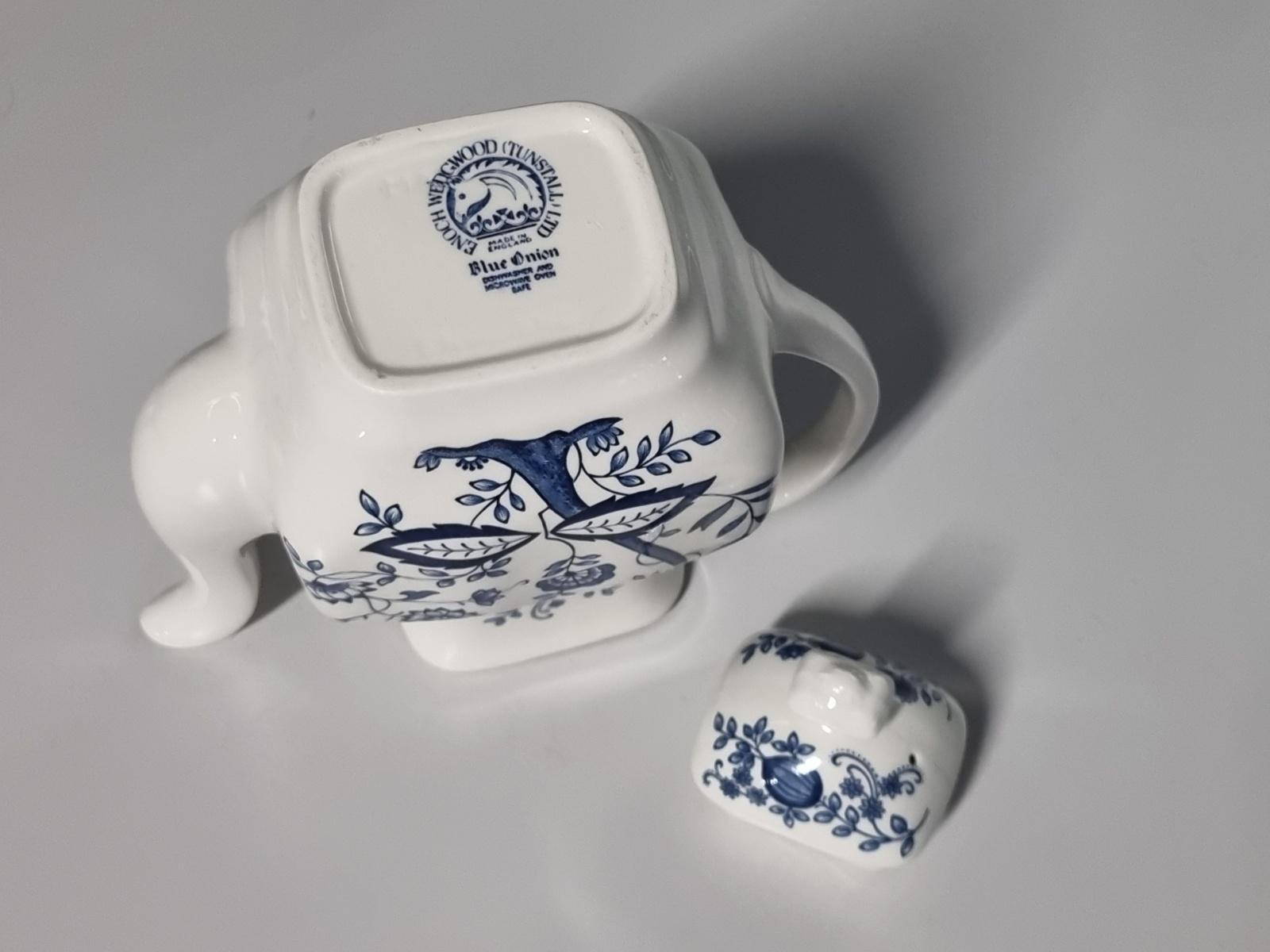 Engels blauw Enoch Wedgwood Blue Onion Koffiepot (2)