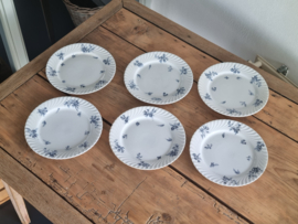 Petrus Regout Riva donker blauw set van 6x Dinerbord 24 cm