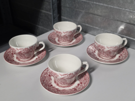 Engels rood Broadhurst The Constable Series set 4x kop en schotel