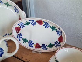 Oud Boerenbont Regout Royal Sphinx theeservies 6 personen