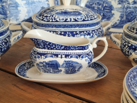Regout Old England Castillo blauw complete dinerset 8 personen (hoekig model)