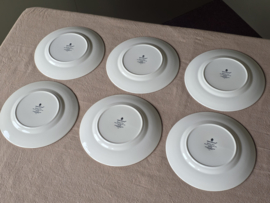 Wedgwood Edme set 6x ontbijtbord 22,5 - 23 cm met bestekskrasjes