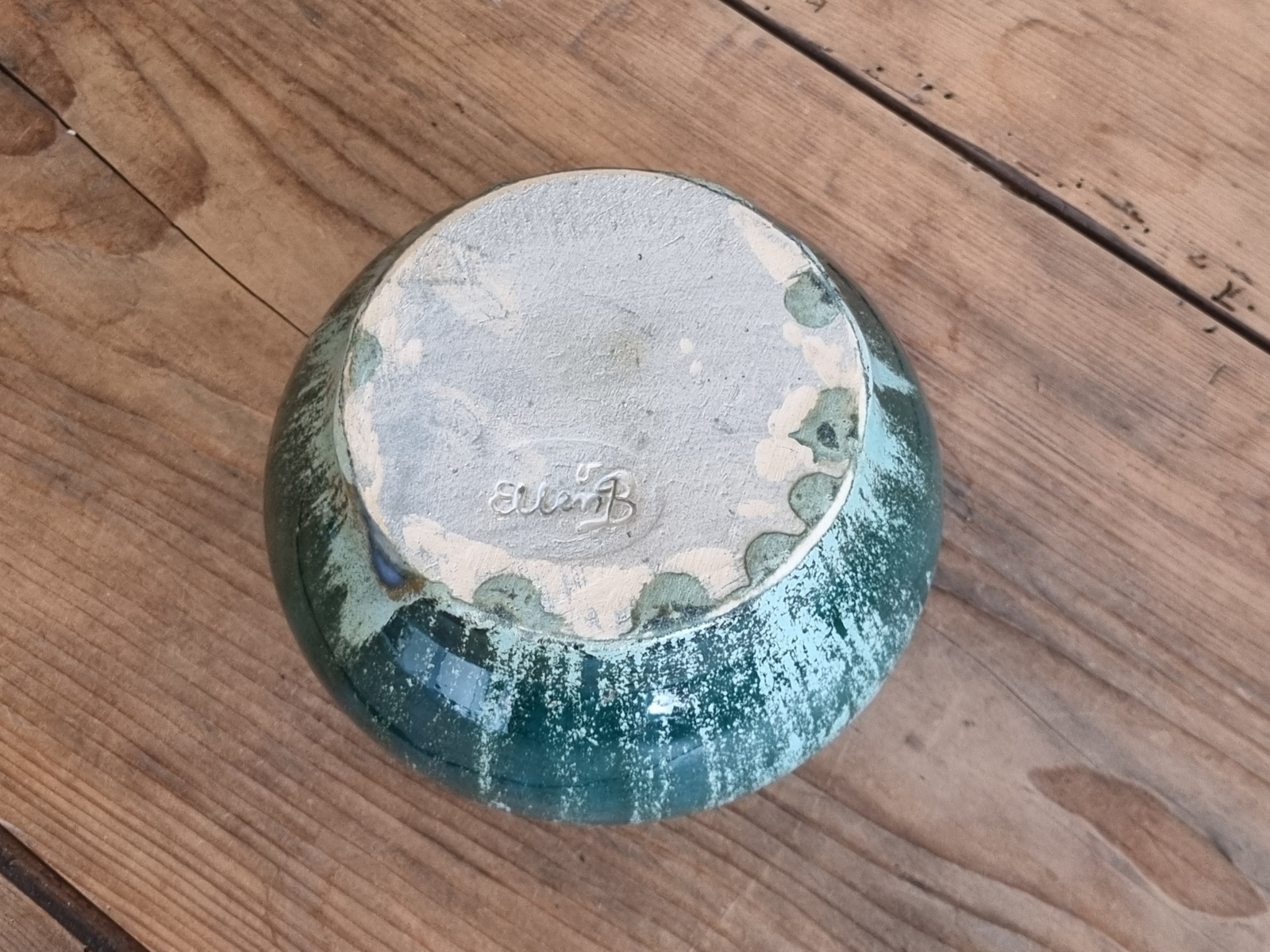 Vintage groen Vaas Bloemenvaas Ellen B.