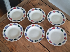 Boerenbont Boch set 6x Diep Pasta Curry Bord 22,5 cm (Nieuwste Boch)
