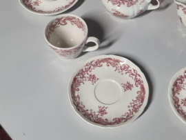 Villeroy en Boch Valeria rood Koffieservies 6 persoons