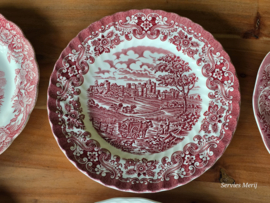 Engels rood Set 6x mix & match plat dinerbord