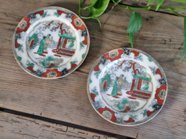 Canton Societe Ceramique set 2x Sierbord gekleurd 18 cm