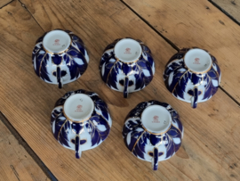Lomonosov blauw Winternight set 5x Thee Kop en schotel