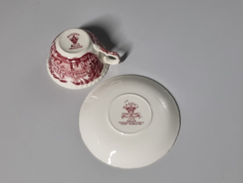 Engels Mason's Vista rood Thee Kop en schotel