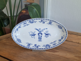 Potiche blauw Societe Ceramique ovale Schaal klein 25 cm