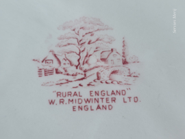 Engels rood W.R. Midwinter Rural England ovale schaal 30 cm