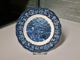 Engels blauw Palissy Pottery Thames River Scenes ontbijtbordje 20 cm