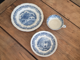 Boerenhoeve blauw Societe Ceramique Dejeuner Ontbijtsetje