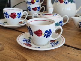 Boerenbont Boch Koffieservies model Zeeland 8 personen (groene stempel)