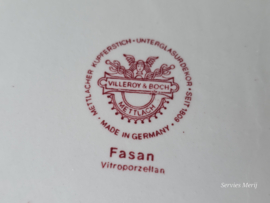 Villeroy en Boch Fasan rood hoge vierkante schaal 18 cm