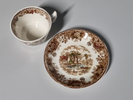 Engels bruin Alfred Meakin Thee Kop en schotel (met duivelsoortje)