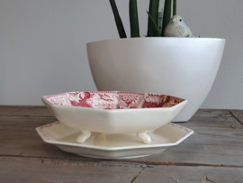 Victoria Rood Societe Ceramique Fruittest op onderschotel (wit)