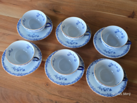 Rorstrand Ostindia East Indies set 6x Kop en Schotel 9 cm (Porselein)