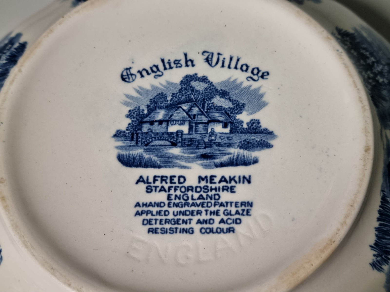 Engels blauw Alfred Meakin English Village dekschaal terrine