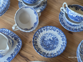 Engels blauw Jachtservies Myott's Country Life Eetservies 6 personen