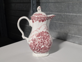 Engels rood Jachtservies Myott's Country Life Mokka pot