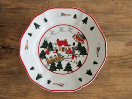 Engels Mason's Christmas Village 1983 Kerstservies Tazza op voet  23 cm